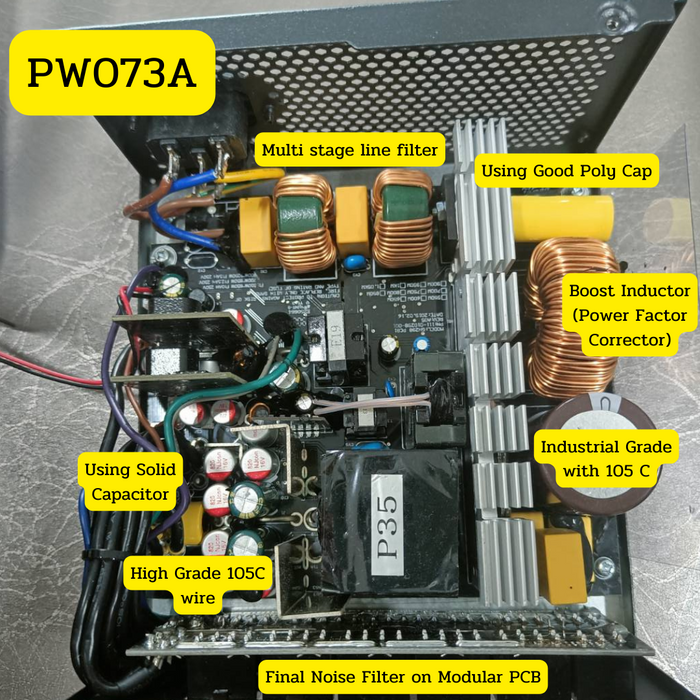 DTECH Power Supply PW073A: 1050W ประสิทธิภาพสูง แปลงพลังงาน 90% พร้อมพัดลม Hydraulic Bearing